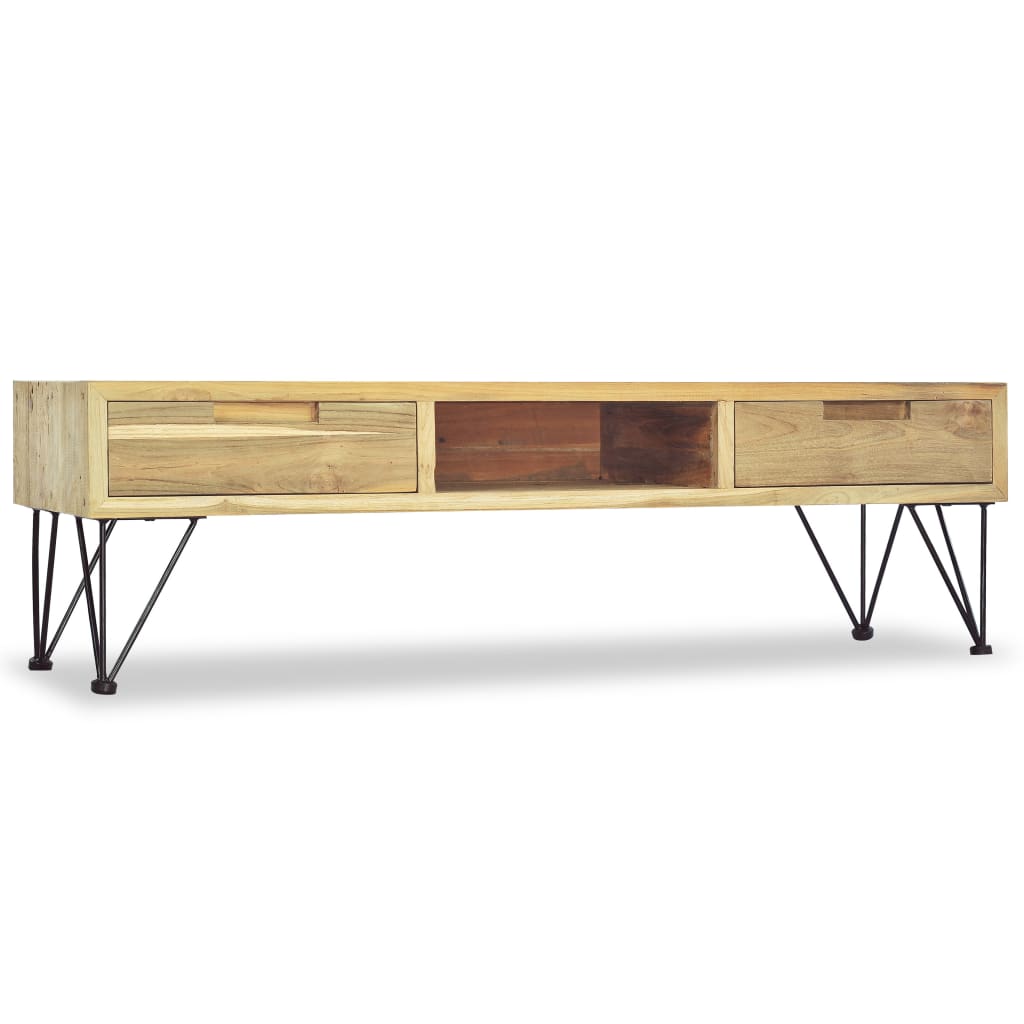 TV Cabinet 120x35x35 cm Solid Teak - OLBRIT