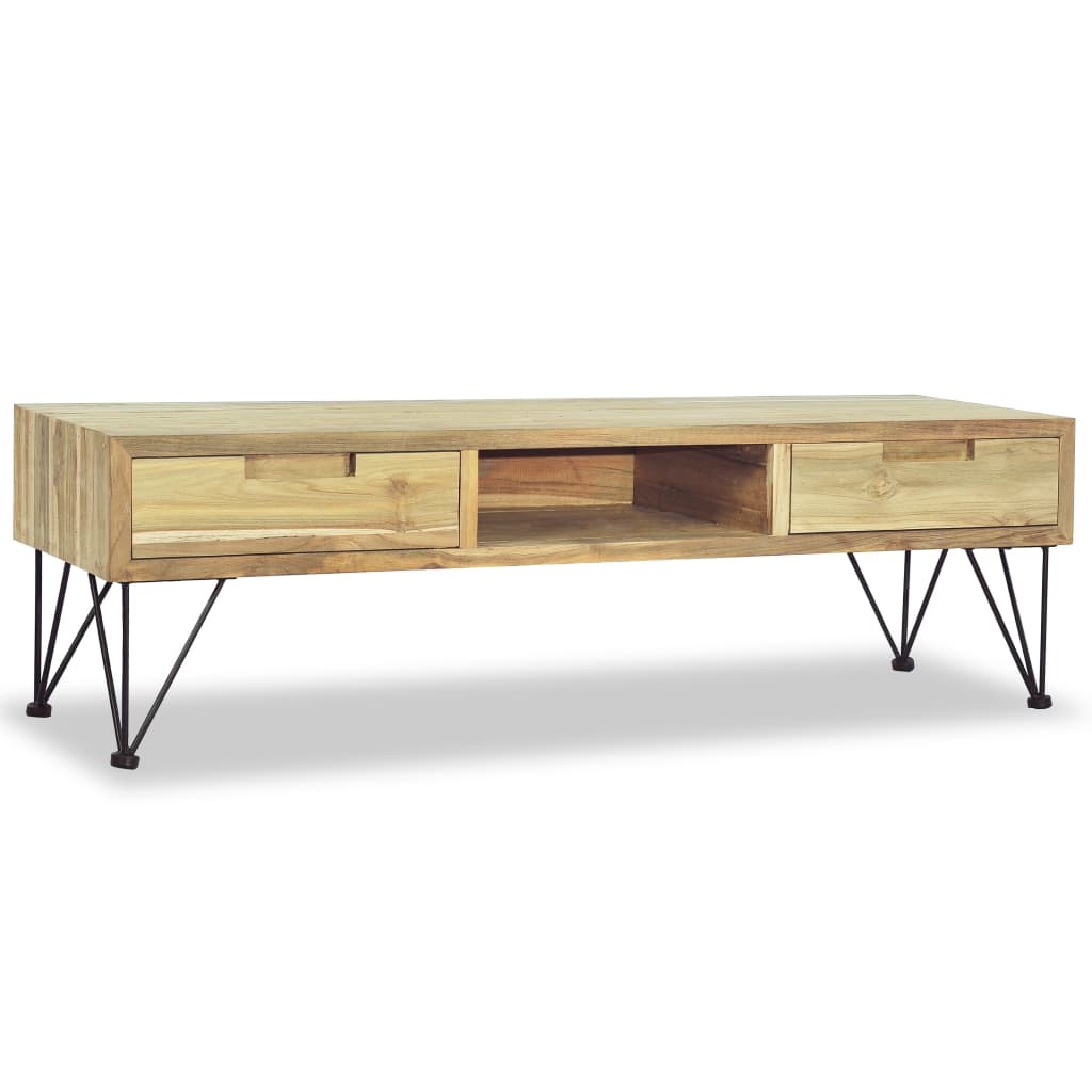 TV Cabinet 120x35x35 cm Solid Teak - OLBRIT