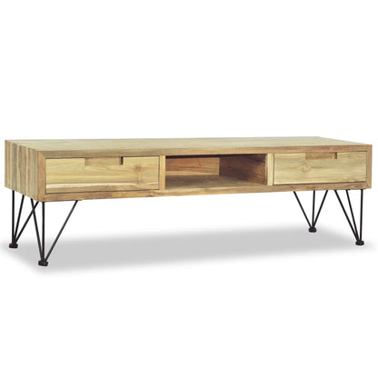 TV Cabinet 120x35x35 cm Solid Teak - OLBRIT