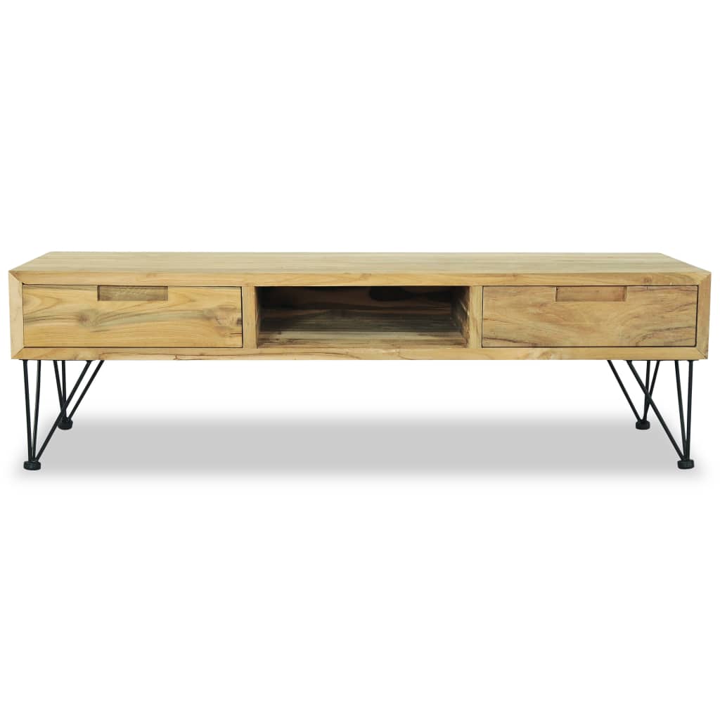 TV Cabinet 120x35x35 cm Solid Teak - OLBRIT