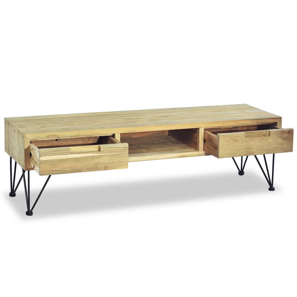 TV Cabinet 120x35x35 cm Solid Teak - OLBRIT
