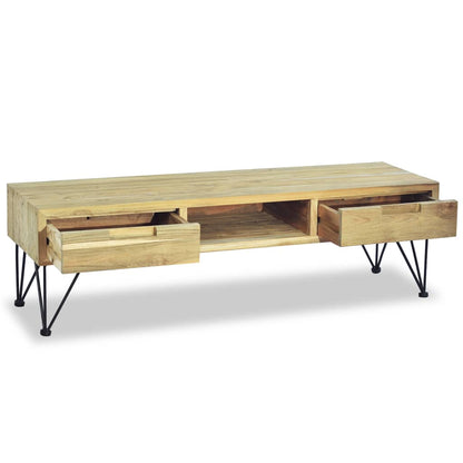 TV Cabinet 120x35x35 cm Solid Teak - OLBRIT