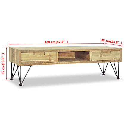 TV Cabinet 120x35x35 cm Solid Teak - OLBRIT