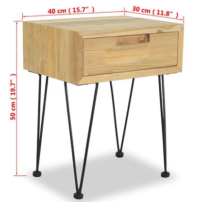 Bedside Cabinet 40x30x50 cm Solid Teak - OLBRIT