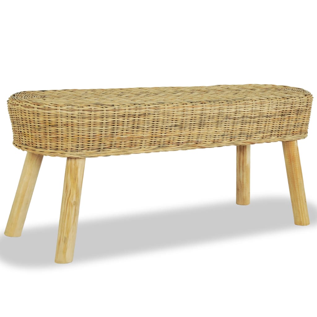 Hall Bench 110x35x45 cm Natural Rattan - OLBRIT