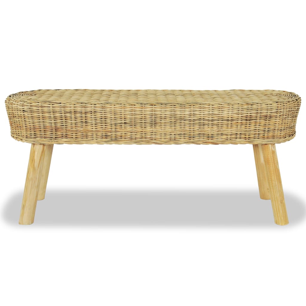 Hall Bench 110x35x45 cm Natural Rattan - OLBRIT