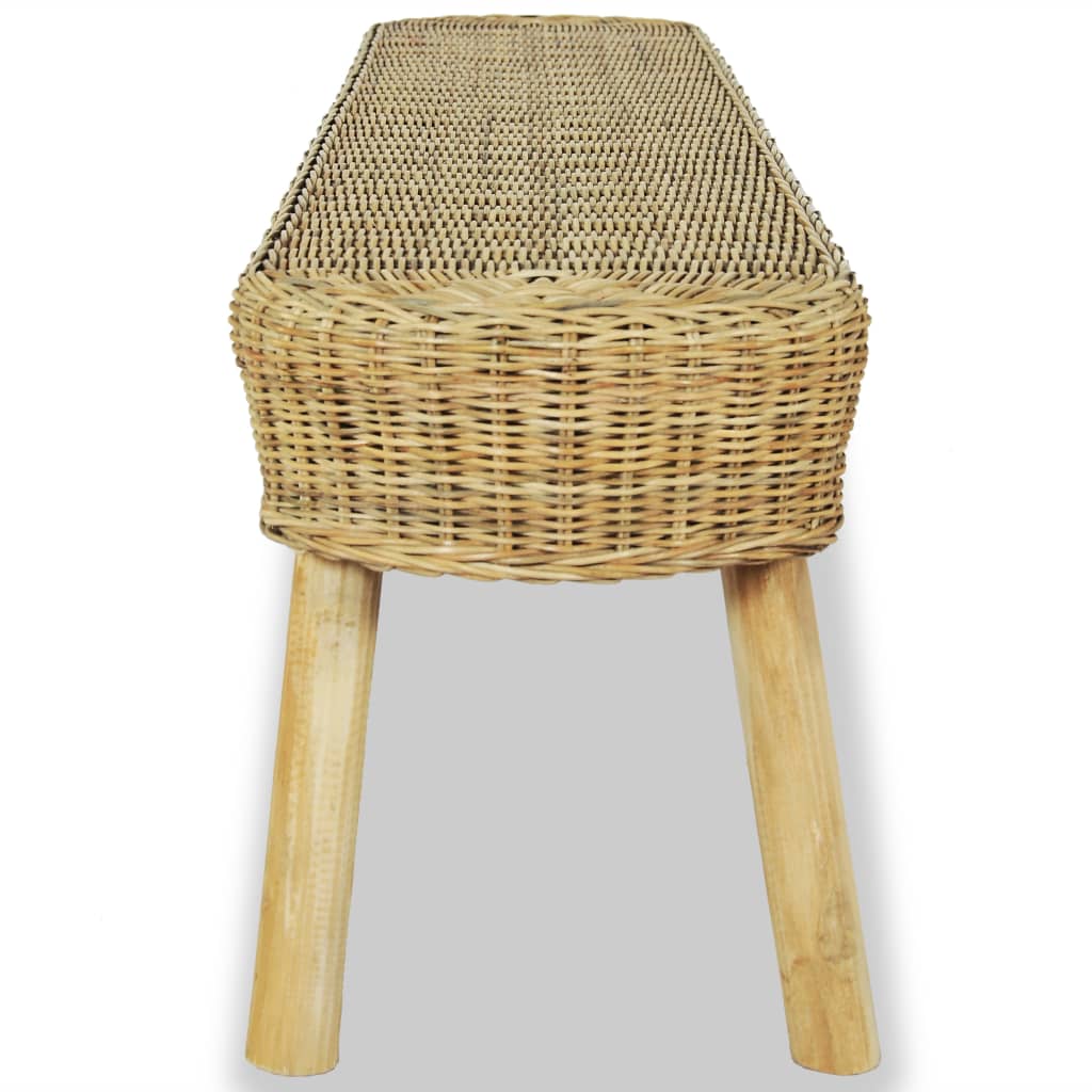 Hall Bench 110x35x45 cm Natural Rattan - OLBRIT