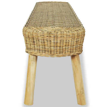 Hall Bench 110x35x45 cm Natural Rattan - OLBRIT