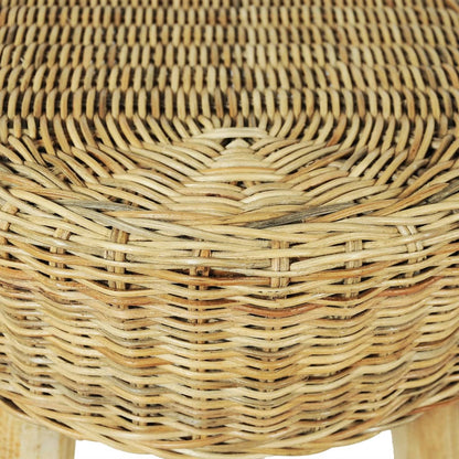 Hall Bench 110x35x45 cm Natural Rattan - OLBRIT