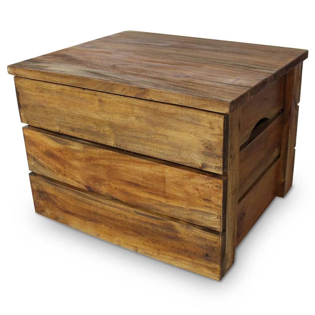 Storage Crate Set 2 Pieces Solid Reclaimed Wood - OLBRIT