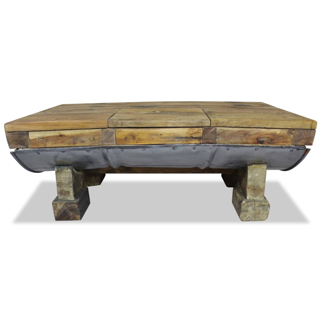 Coffee Table Solid Reclaimed Wood 90x50x35 cm - OLBRIT