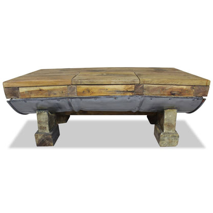 Coffee Table Solid Reclaimed Wood 90x50x35 cm - OLBRIT