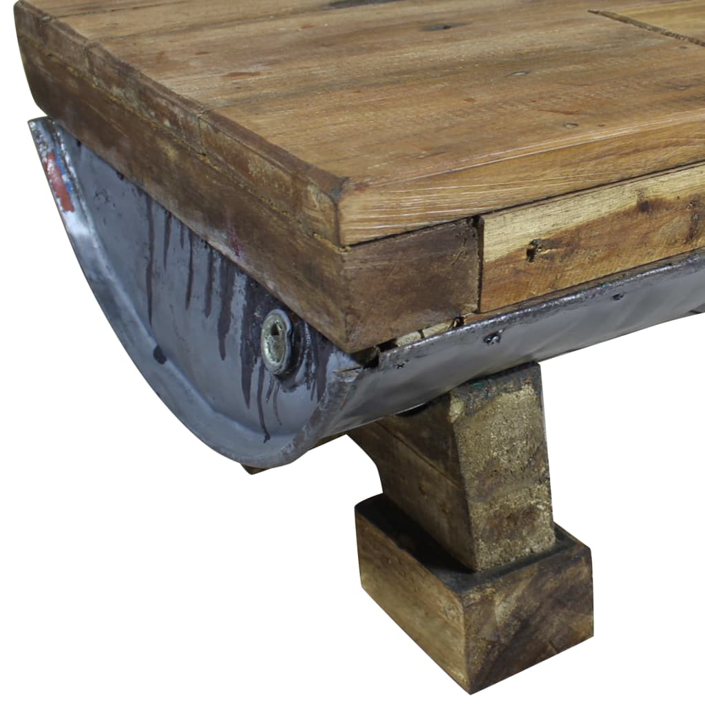 Coffee Table Solid Reclaimed Wood 90x50x35 cm - OLBRIT
