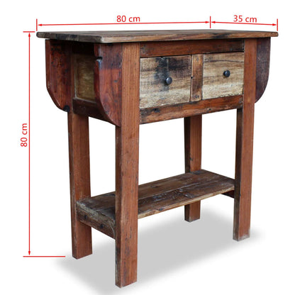 Console Table Solid Reclaimed Wood 80x35x80 cm - OLBRIT