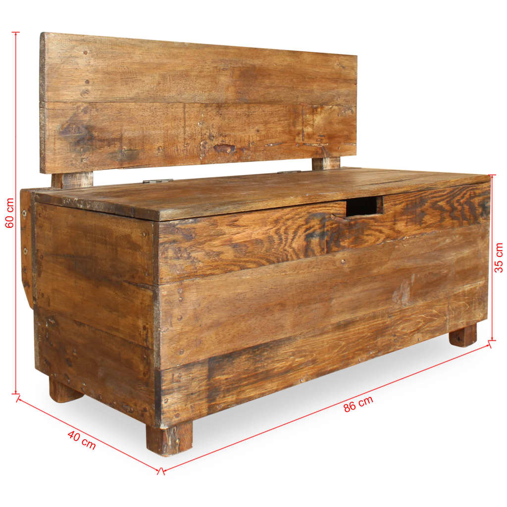 Bench Solid Reclaimed Wood 86x40x60 cm - OLBRIT