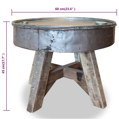 Coffee Table Solid Reclaimed Wood 60x45 cm Silver - OLBRIT
