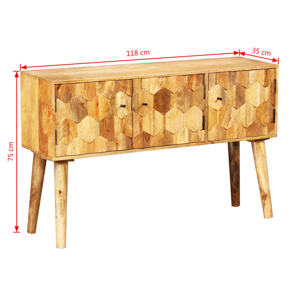 Sideboard Solid Mango Wood 118x35x75 cm - OLBRIT