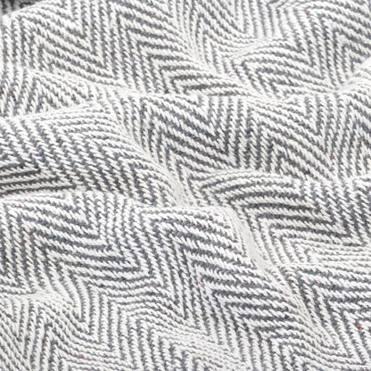 Throw Cotton Herringbone 125x150 cm Grey - OLBRIT