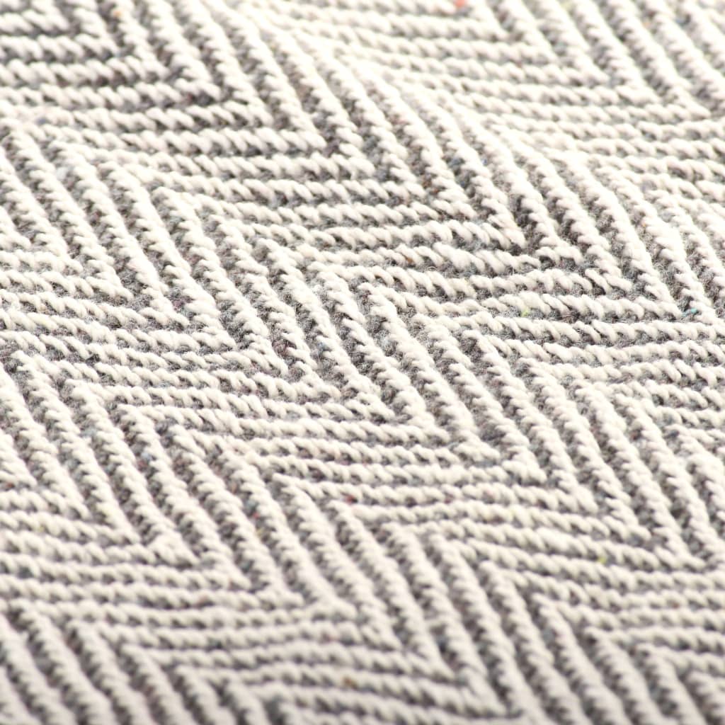 Throw Cotton Herringbone 125x150 cm Grey - OLBRIT