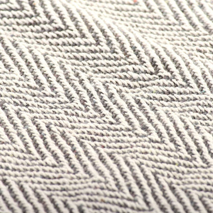 Throw Cotton Herringbone 125x150 cm Grey - OLBRIT