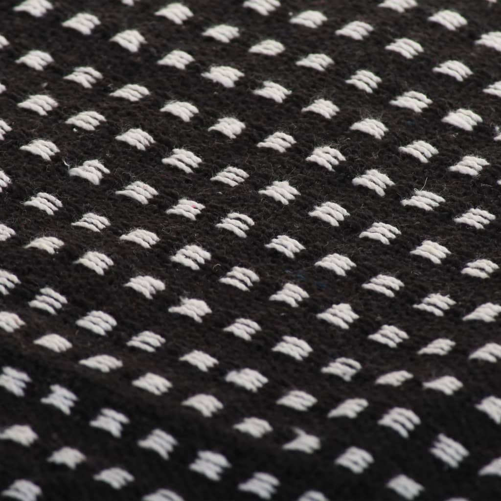 Throw Cotton Squares 125x150 cm Black - OLBRIT
