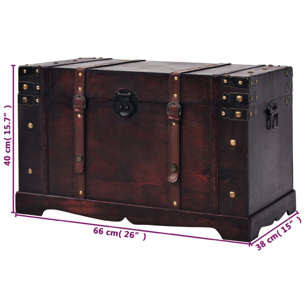 Vintage Treasure Chest Wood 66x38x40 cm - OLBRIT