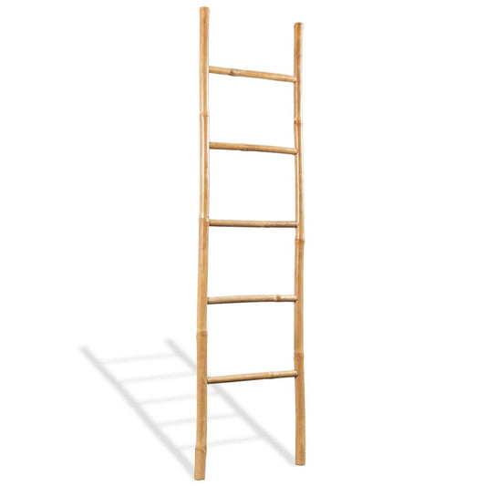 Towel Ladder with 5 Rungs Bamboo 150 cm - OLBRIT