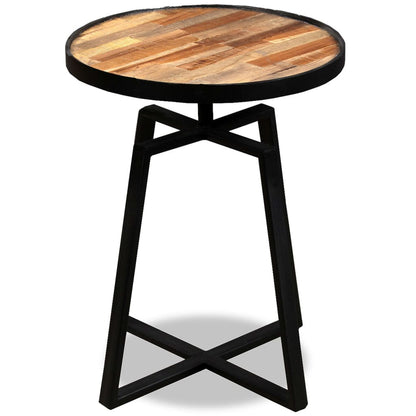 Side Table Round Solid Reclaimed Teak - OLBRIT