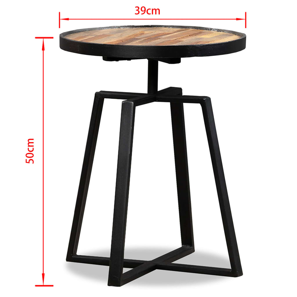 Side Table Round Solid Reclaimed Teak - OLBRIT