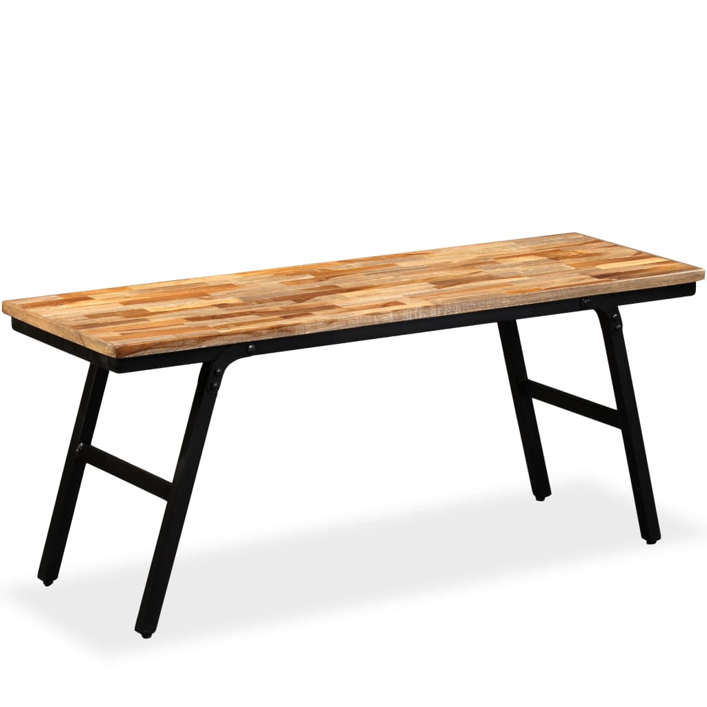 Bench Reclaimed Teak and Steel 110x35x45 cm - OLBRIT