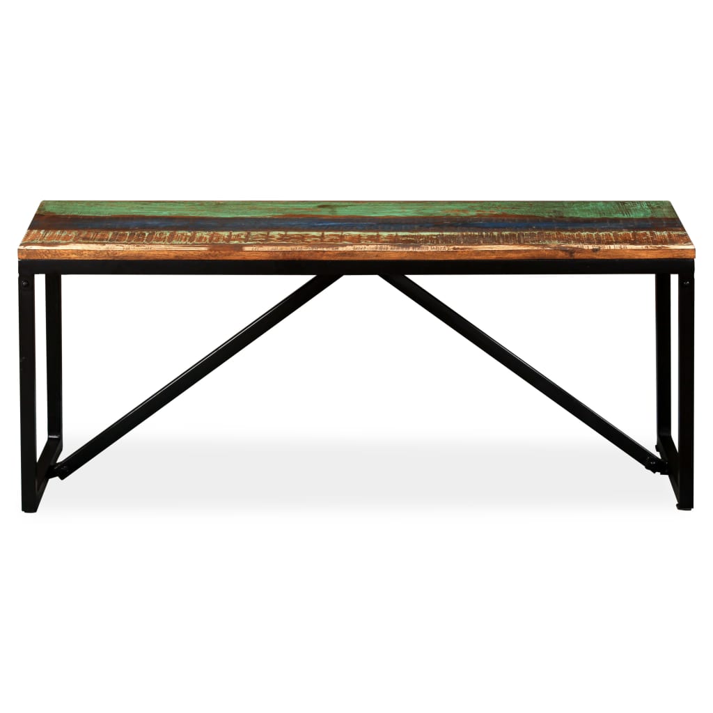 Bench Solid Reclaimed Wood 110x35x45 cm - OLBRIT