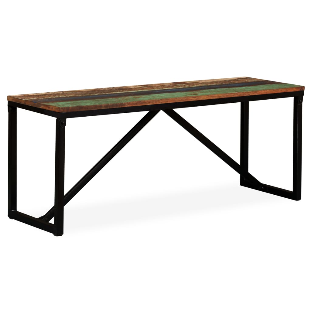 Bench Solid Reclaimed Wood 110x35x45 cm - OLBRIT