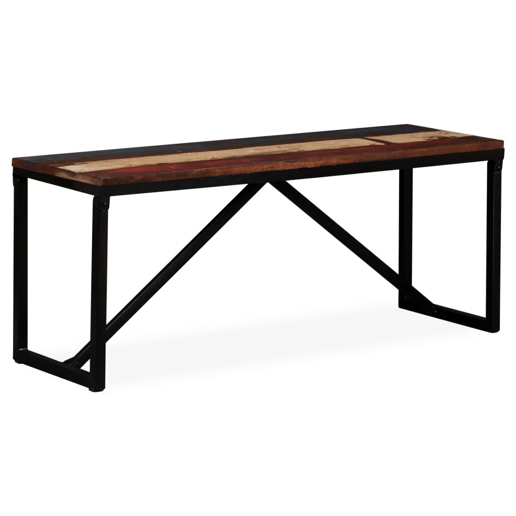 Bench Solid Reclaimed Wood 110x35x45 cm - OLBRIT