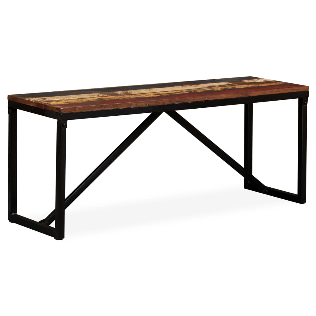 Bench Solid Reclaimed Wood 110x35x45 cm - OLBRIT