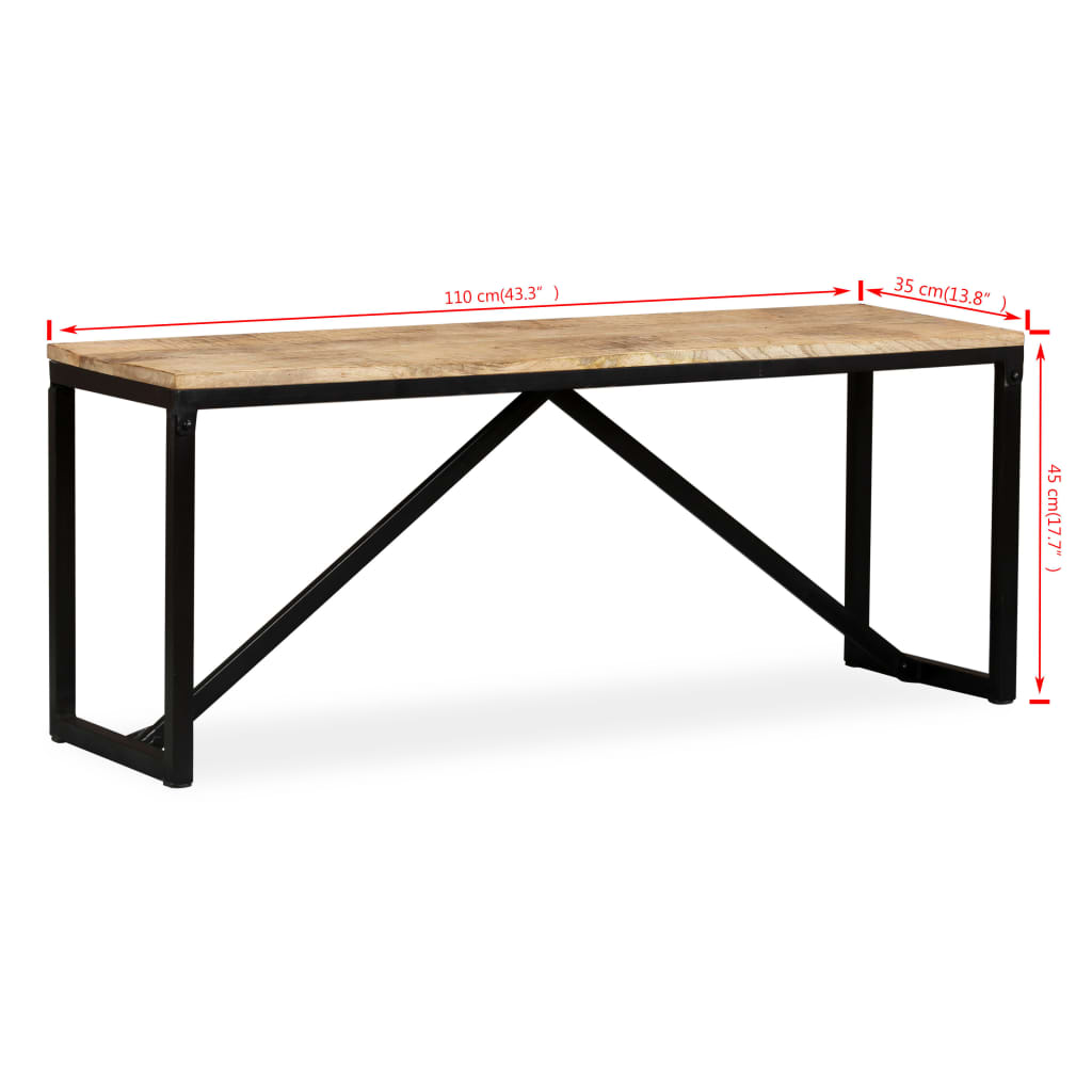 Bench Solid Mango Wood 110x35x45 cm - OLBRIT