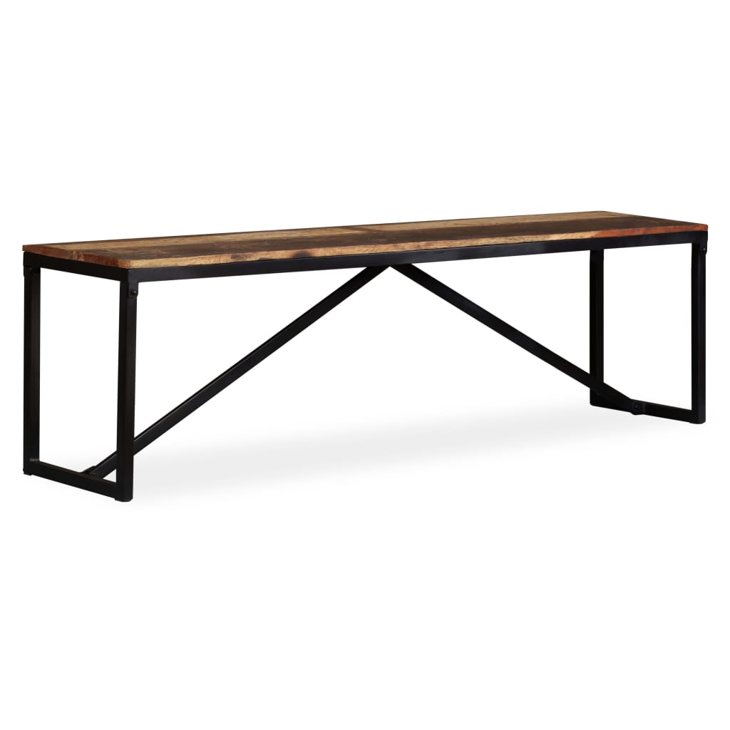 Bench Solid Reclaimed Wood 160x35x45 cm - OLBRIT