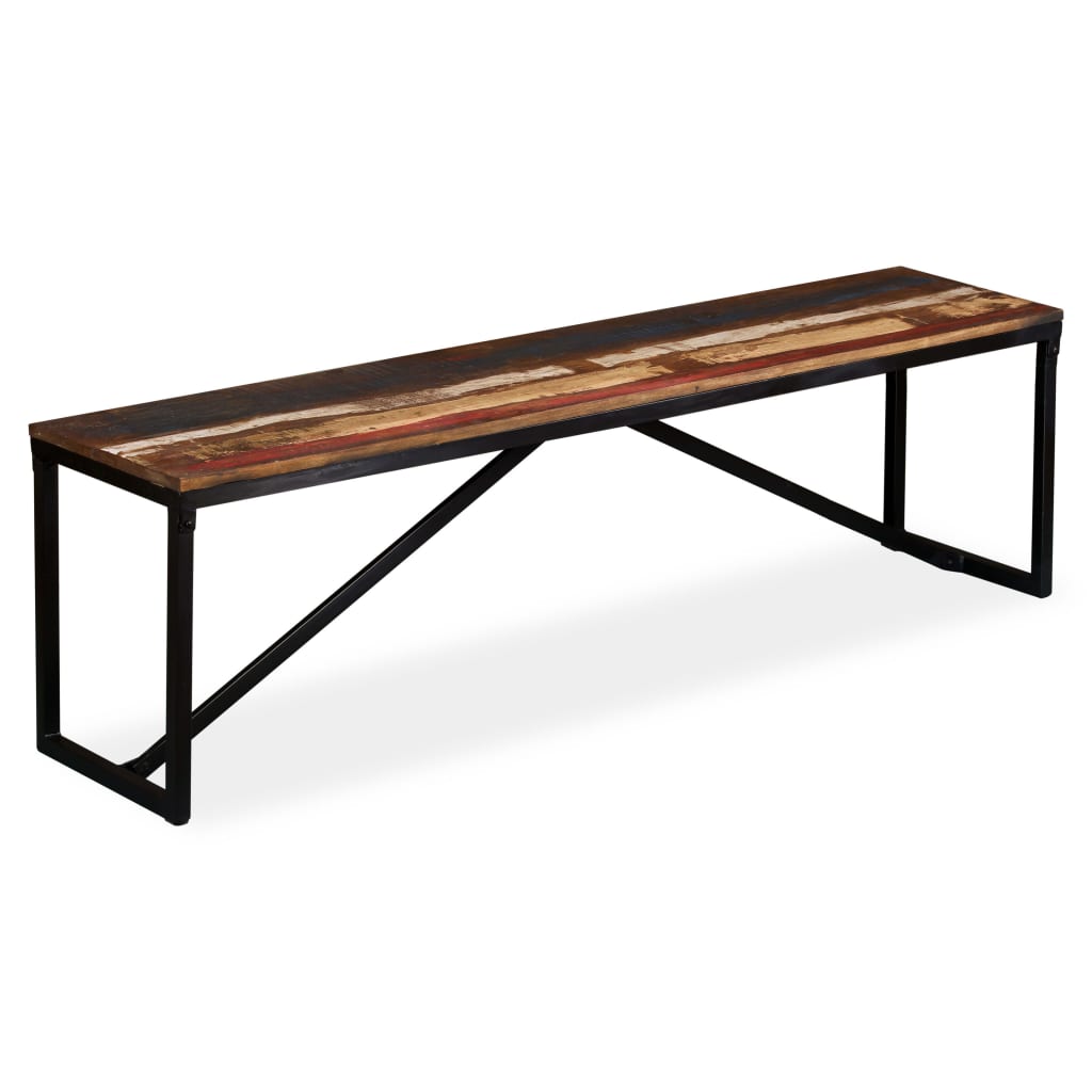 Bench Solid Reclaimed Wood 160x35x45 cm - OLBRIT