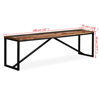 Bench Solid Reclaimed Wood 160x35x45 cm - OLBRIT