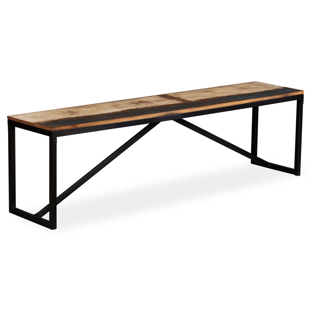 Bench Solid Reclaimed Wood 160x35x45 cm - OLBRIT