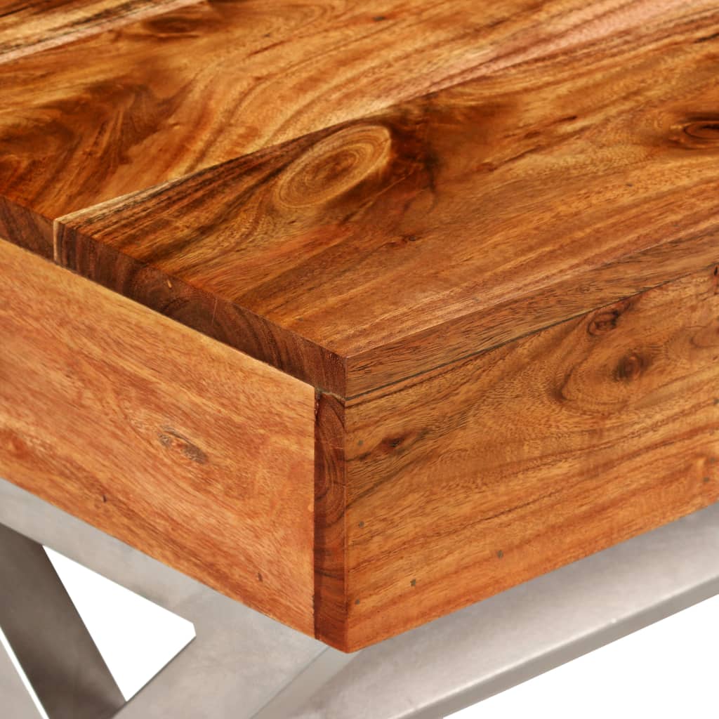 TV Cabinet with Drawers Solid Acacia Wood Sheesham Finish 140cm - OLBRIT