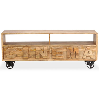 TV Cabinet Solid Mango Wood 120x30x48 cm - OLBRIT