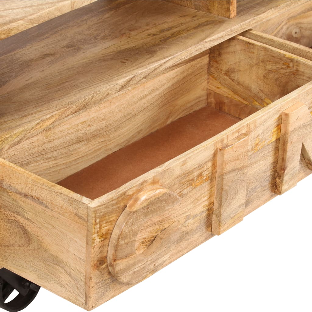 TV Cabinet Solid Mango Wood 120x30x48 cm - OLBRIT
