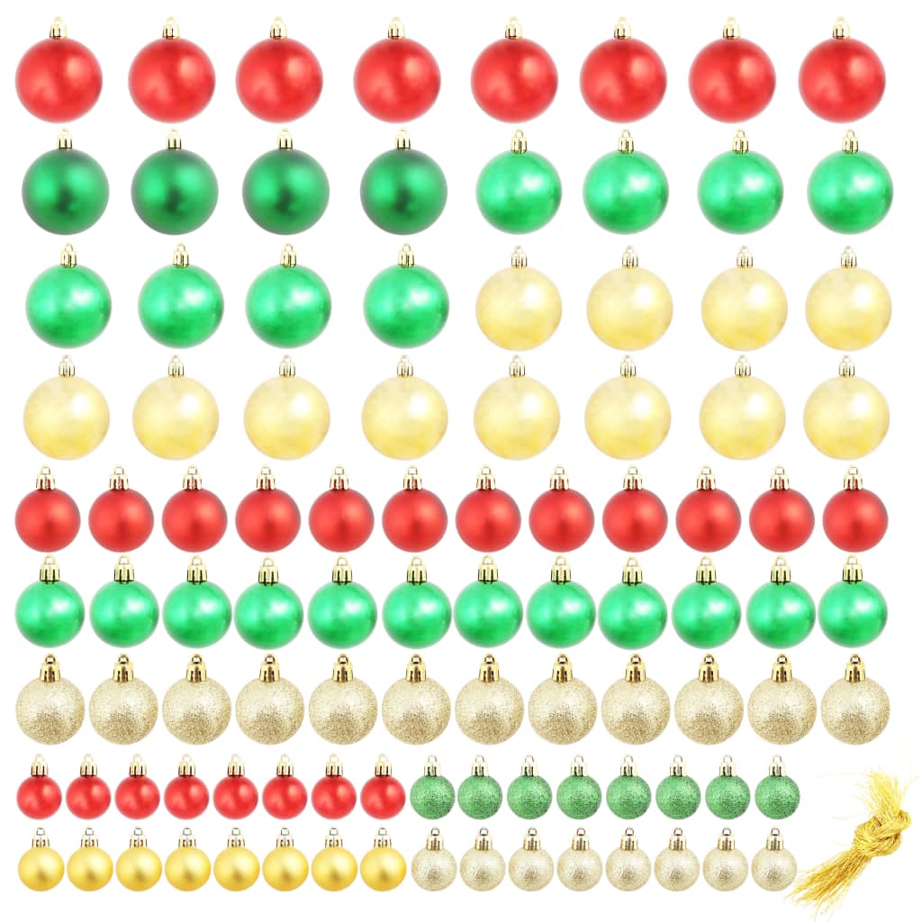 Christmas Balls 100 pcs Red/Gold/Green - OLBRIT