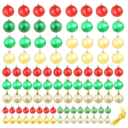 Christmas Balls 100 pcs Red/Gold/Green - OLBRIT