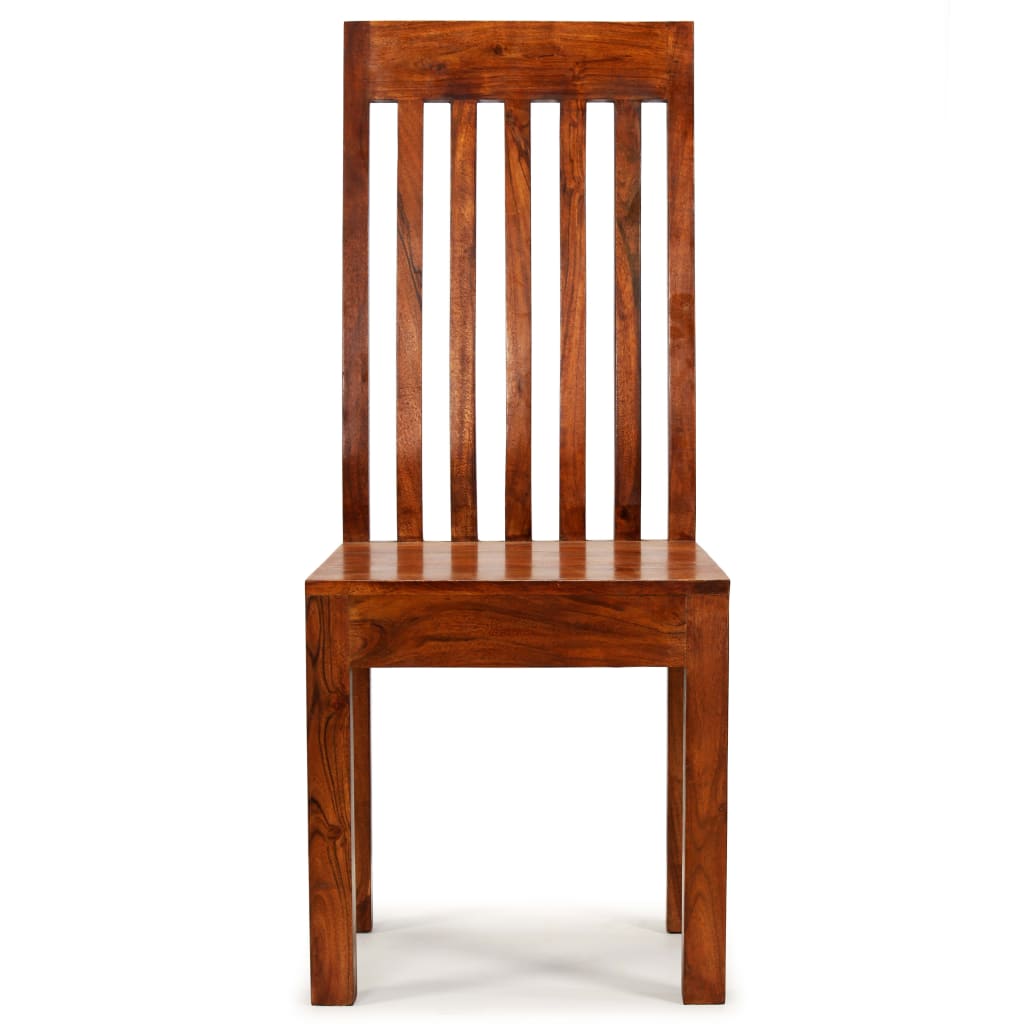 vidaXL Dining Chairs 2 pcs Solid Wood with Honey Finish Modern - OLBRIT