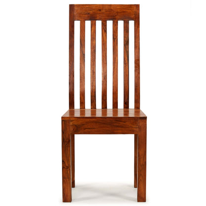 vidaXL Dining Chairs 2 pcs Solid Wood with Honey Finish Modern - OLBRIT