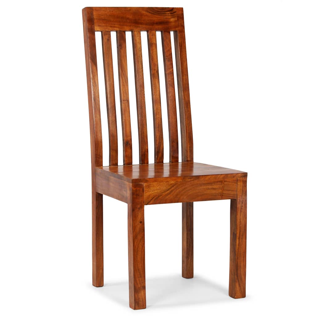 vidaXL Dining Chairs 2 pcs Solid Wood with Honey Finish Modern - OLBRIT