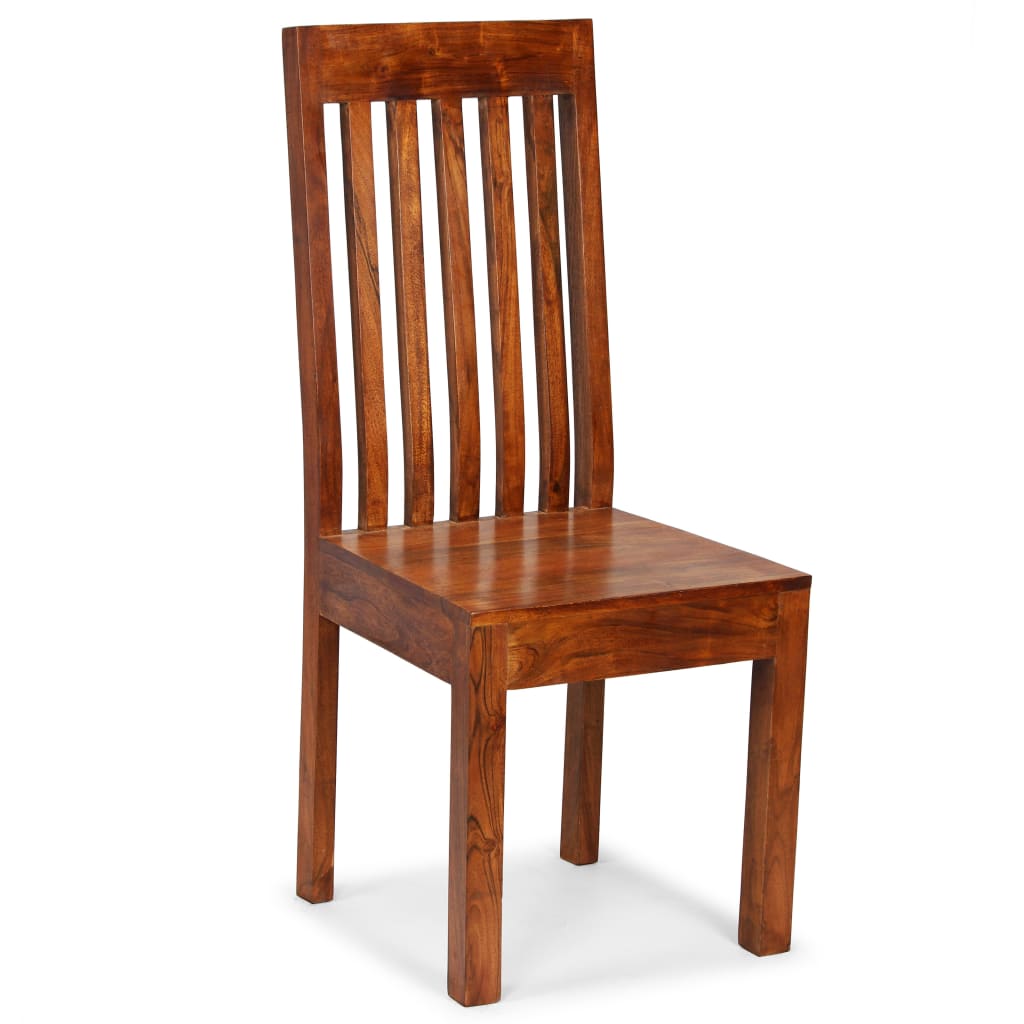 vidaXL Dining Chairs 2 pcs Solid Wood with Honey Finish Modern - OLBRIT