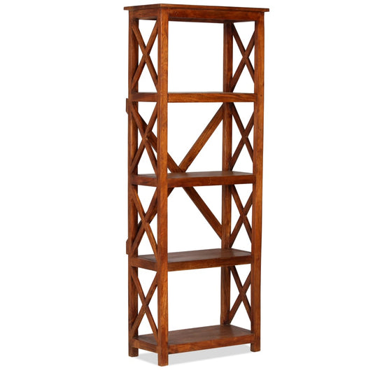 Bookshelf Solid Acacia Wood Honey Finish 60x30x160 cm - OLBRIT