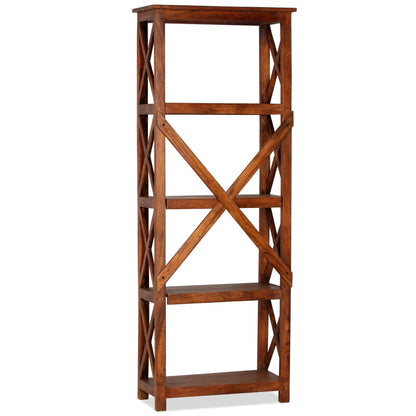 Bookshelf Solid Acacia Wood Honey Finish 60x30x160 cm - OLBRIT